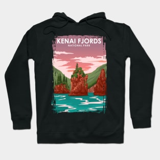 Kenaj Fjords National Park Vintage Travel Poster Hoodie